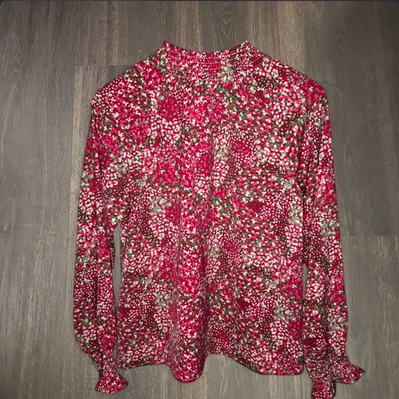 HML Floral Blouse Size Small Pink Print Long Sleeve Top - Picture 3 of 3